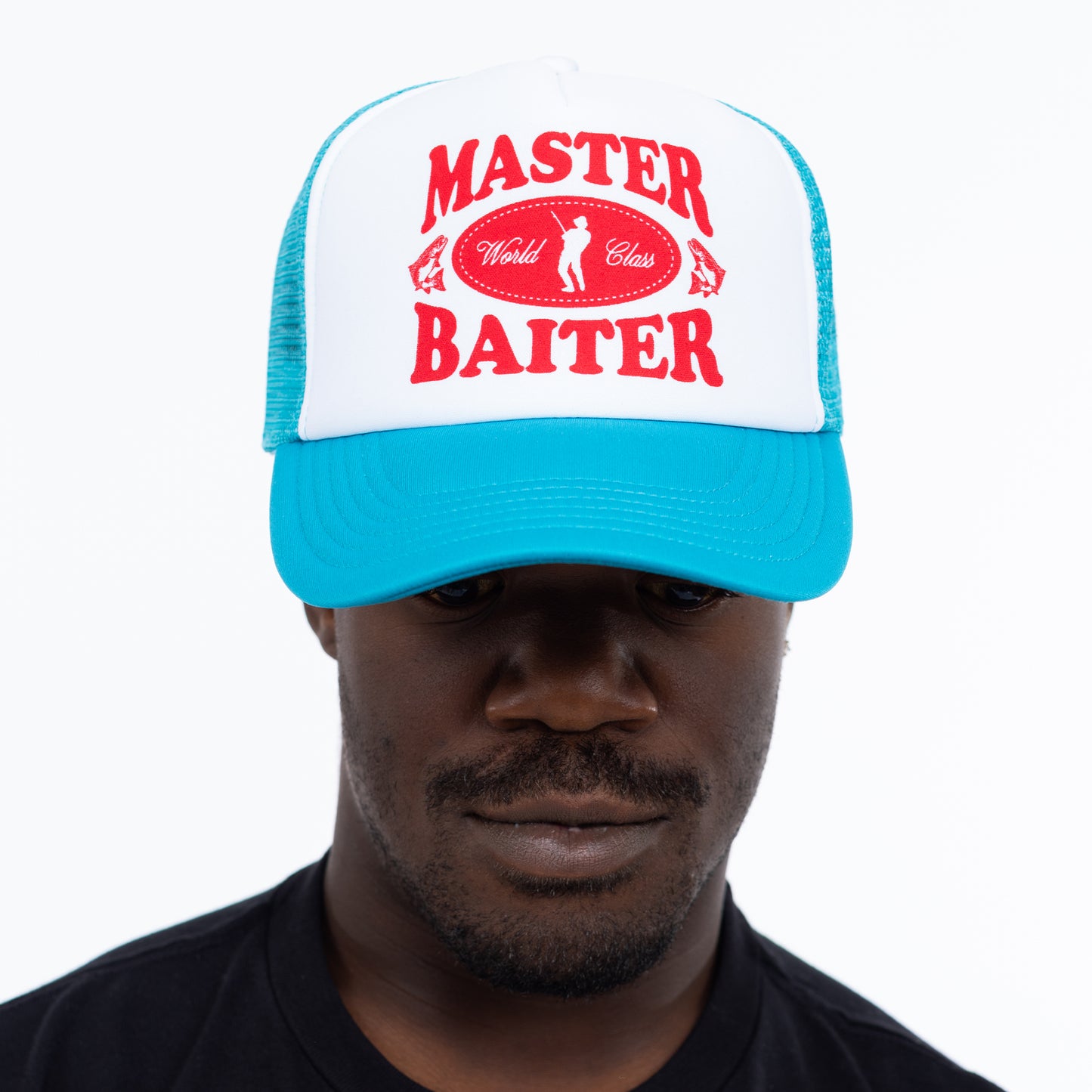 Master Baiter Teal Trucker Hat