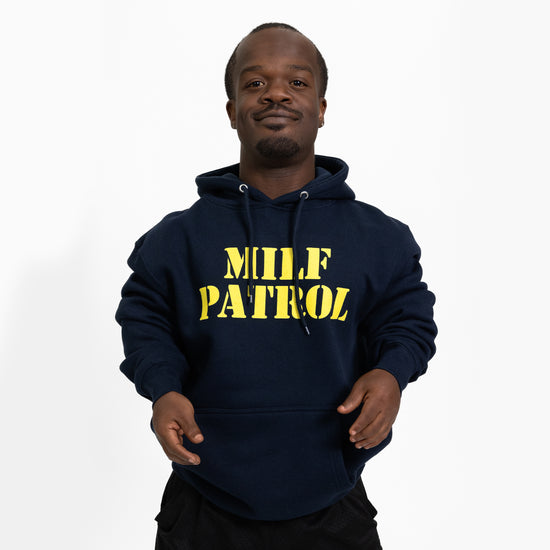 Load image into Gallery viewer, Milf Patrol Navy Hoodie
