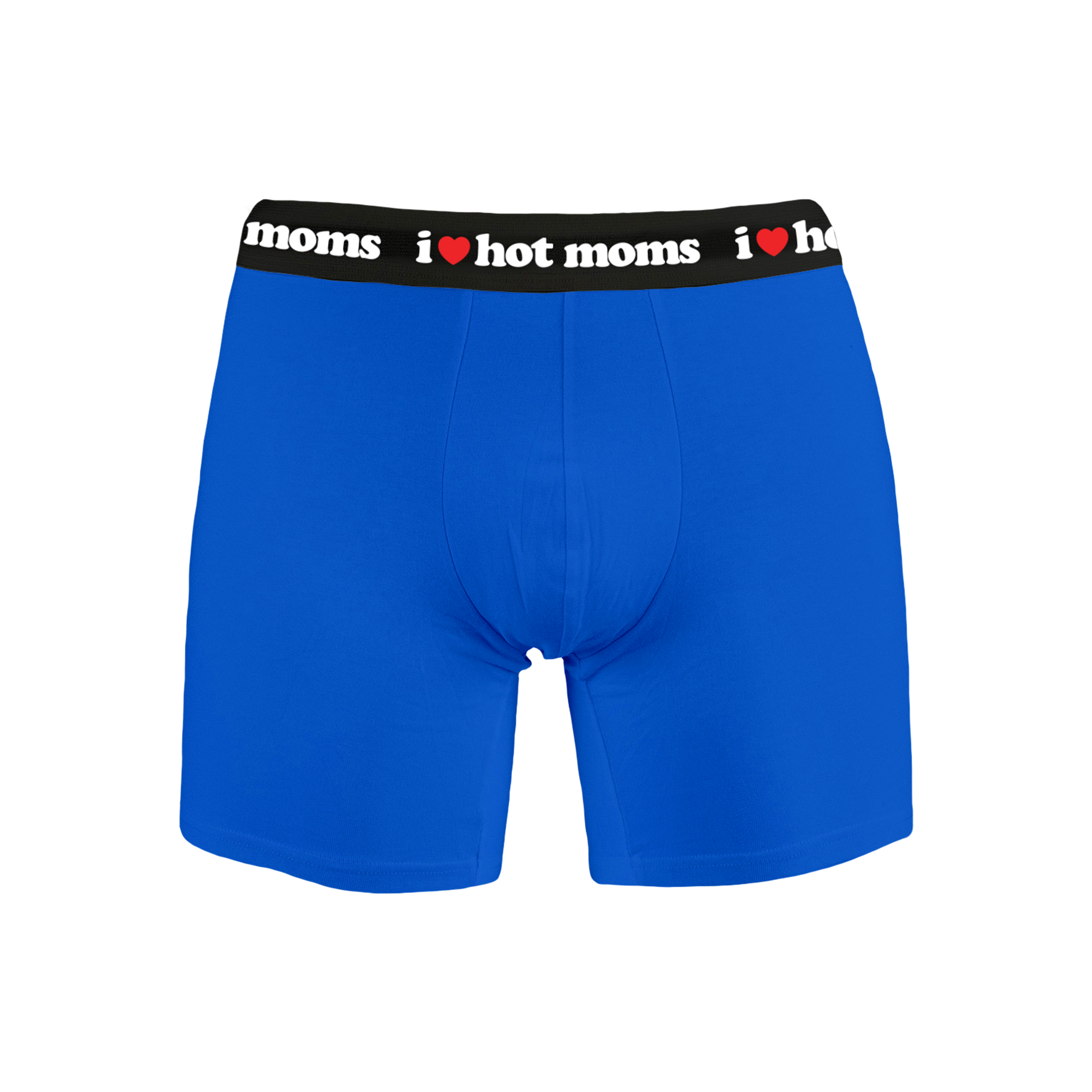 I Heart Hot Moms Blue Boxers