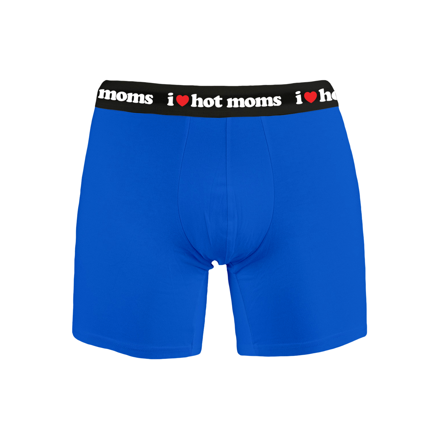 I Heart Hot Moms Blue Boxers