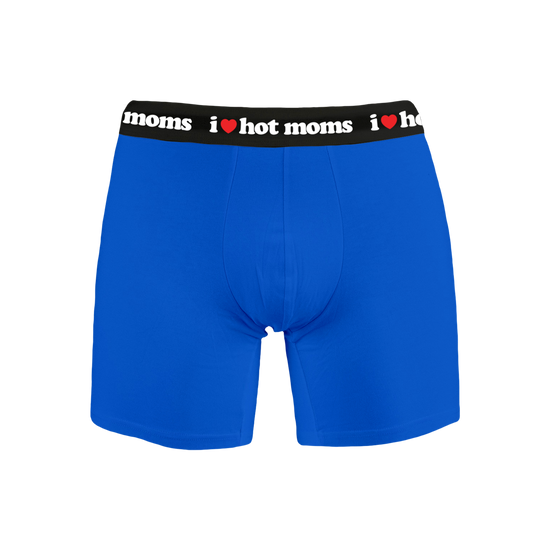 I Heart Hot Moms Blue Boxers