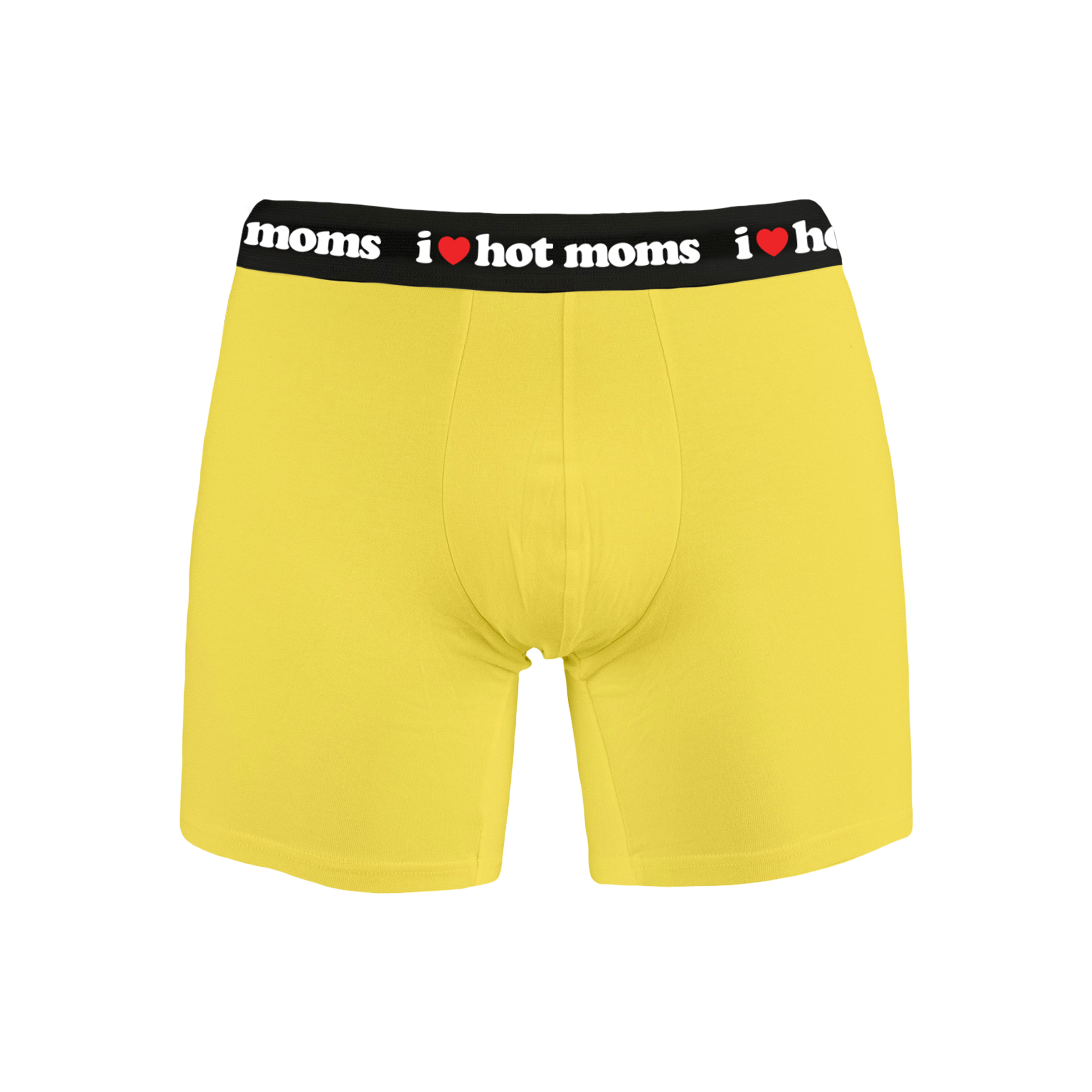 I Heart Hot Moms Yellow Boxers