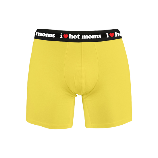 I Heart Hot Moms Yellow Boxers