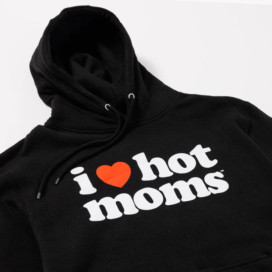 Load image into Gallery viewer, I Heart Hot Moms Black Hoodie
