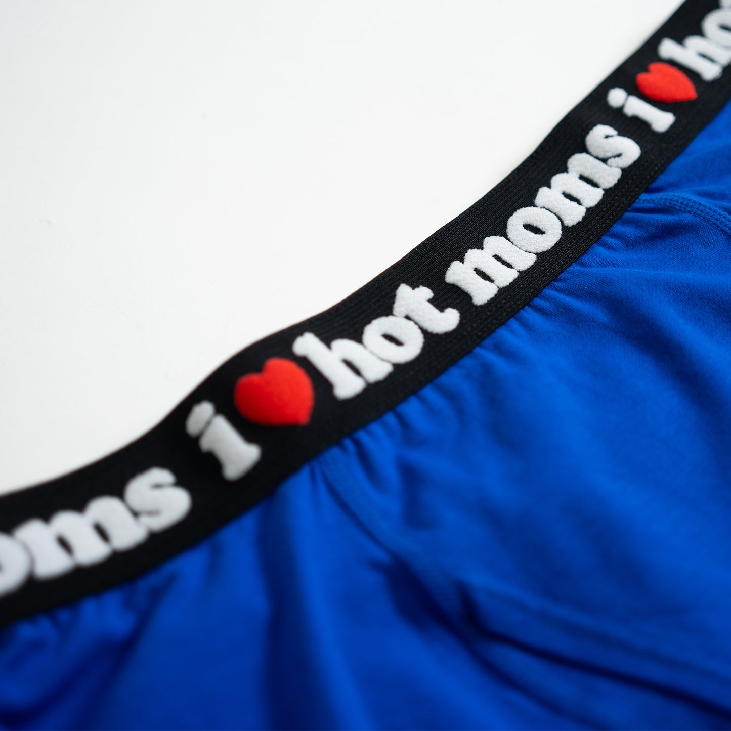 I Heart Hot Moms Blue Boxers