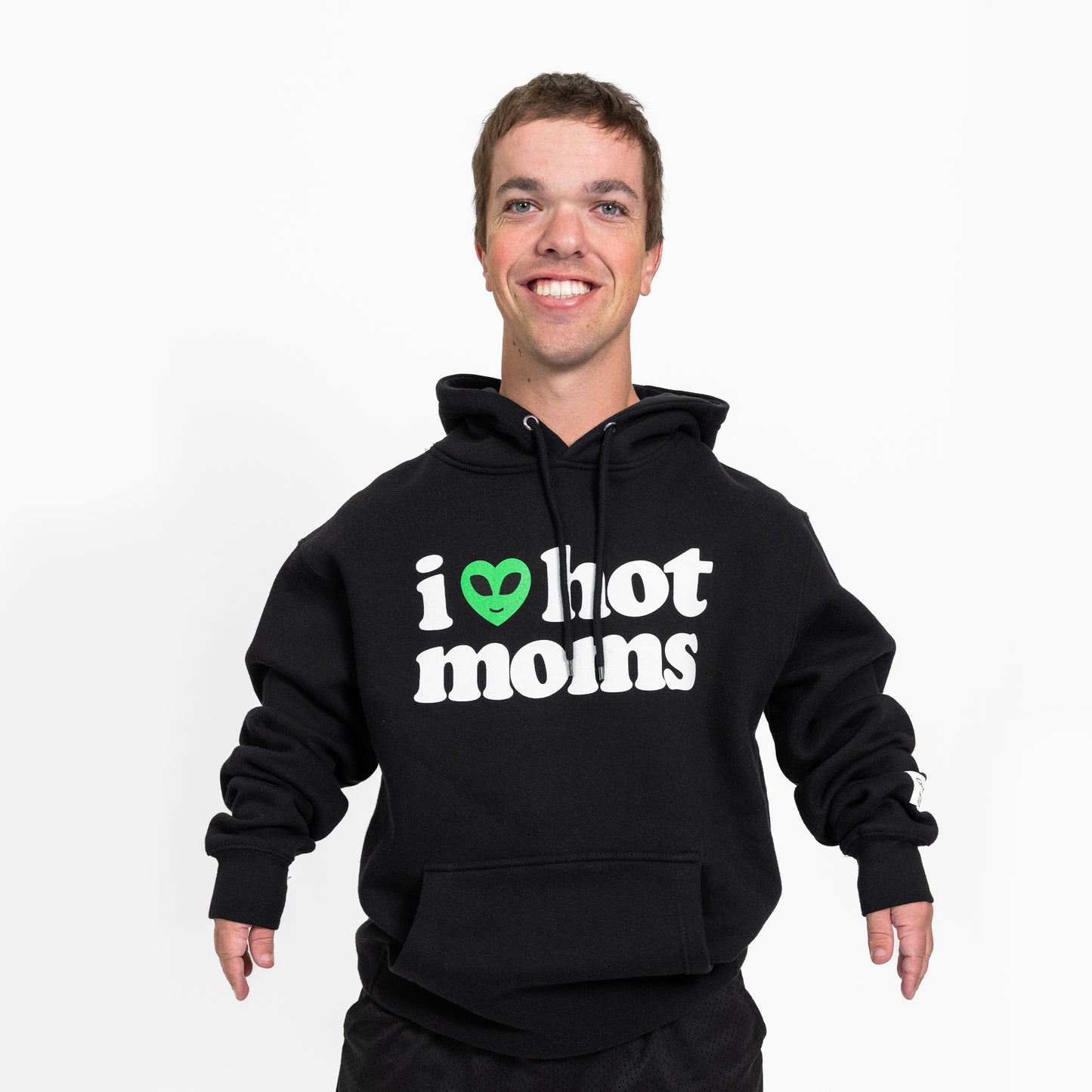 I Heart Hot Moms Alien Black Hoodie