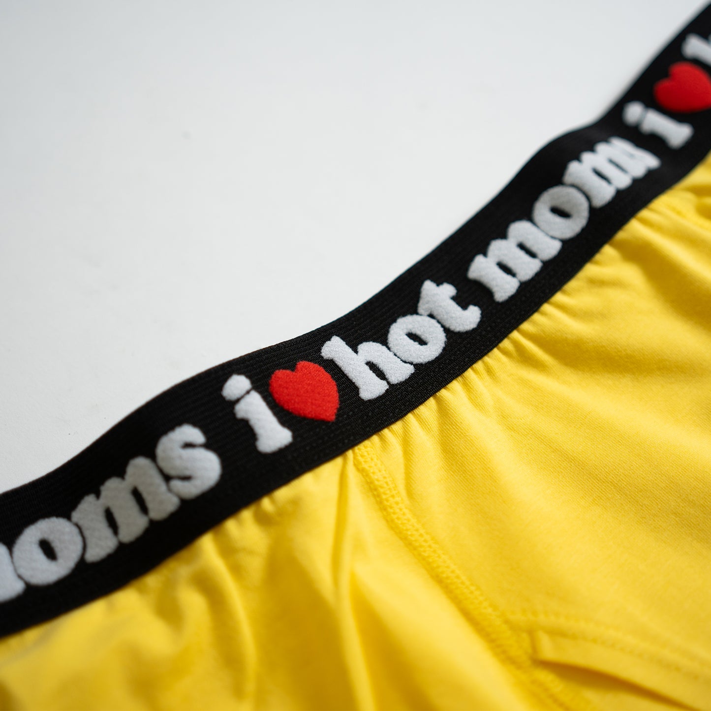 I Heart Hot Moms Yellow Boxers