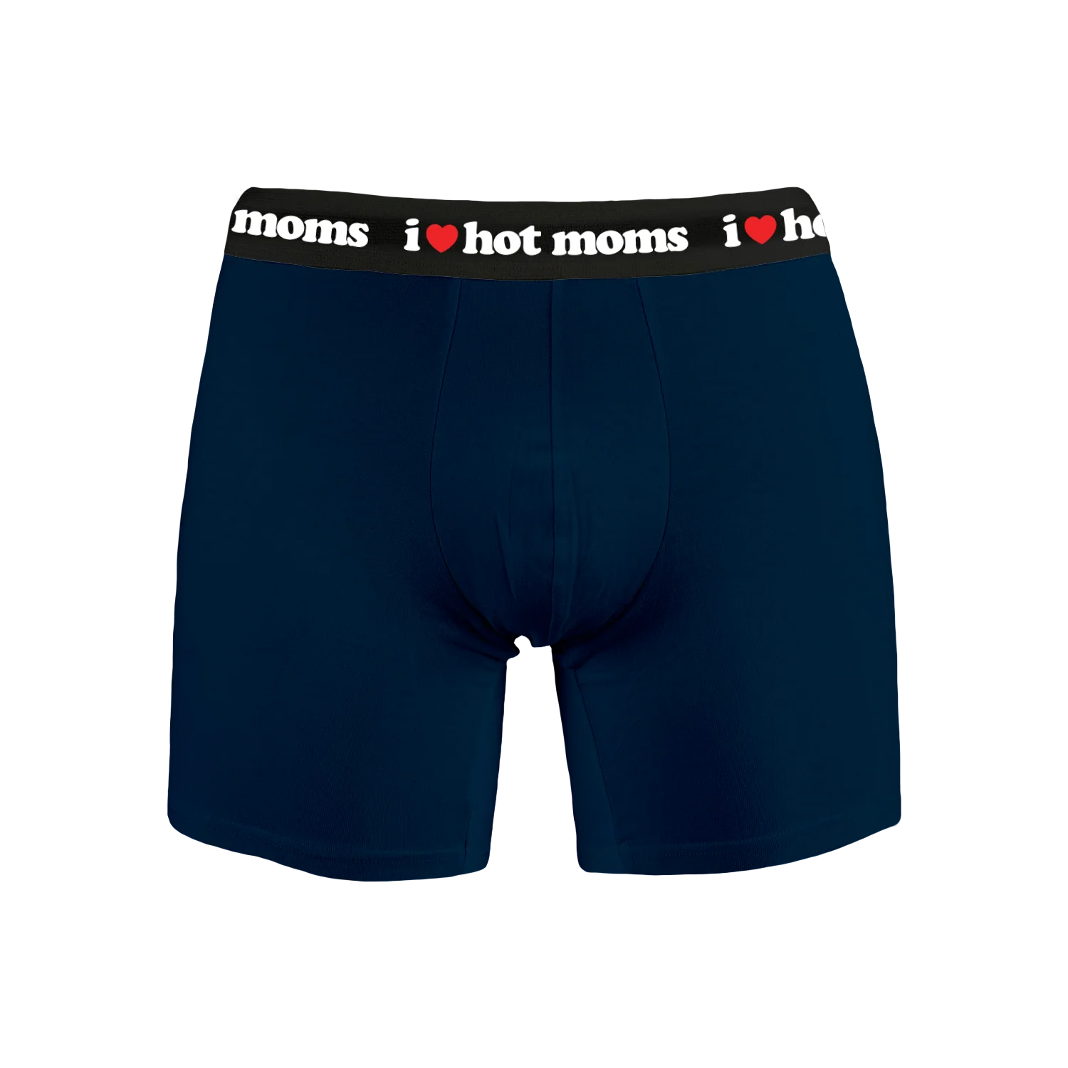 I Heart Hot Moms Navy Boxers