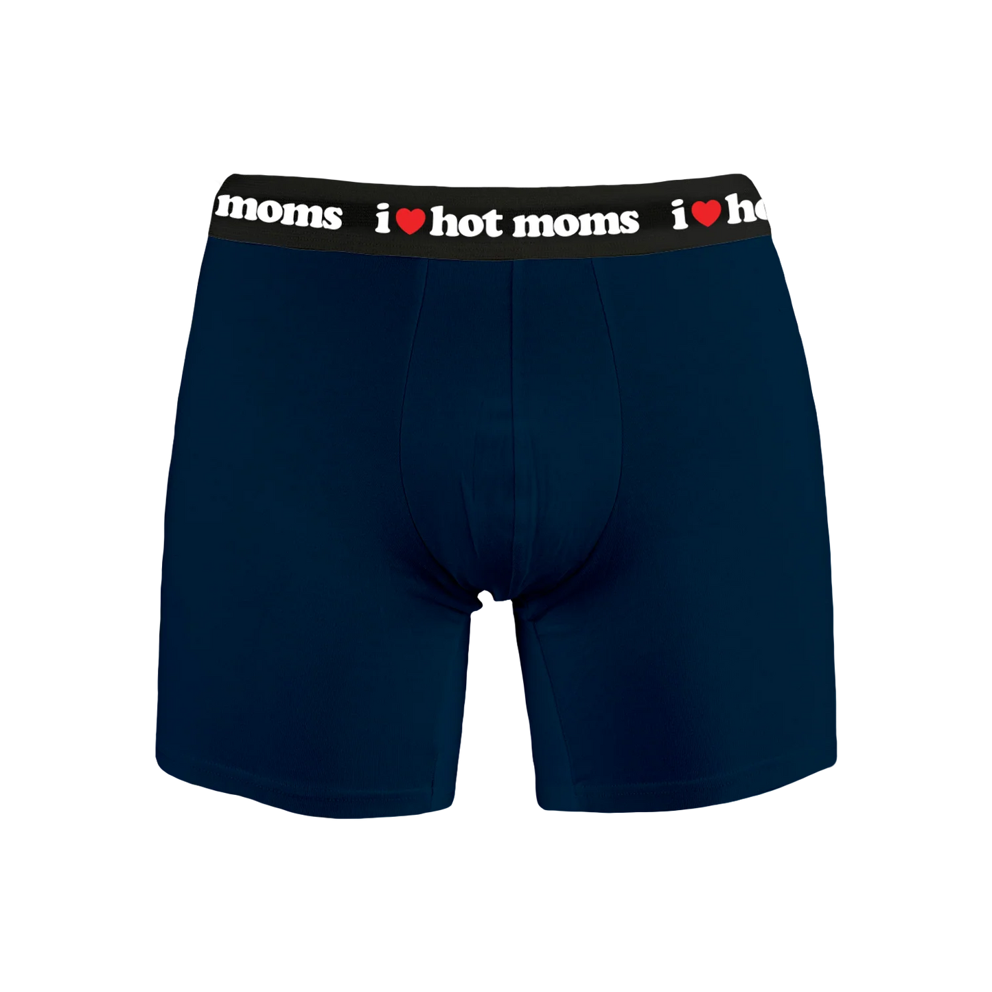 I Heart Hot Moms Navy Boxers