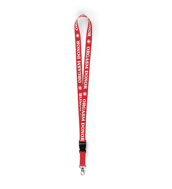 Orgasm Donor Red Lanyard