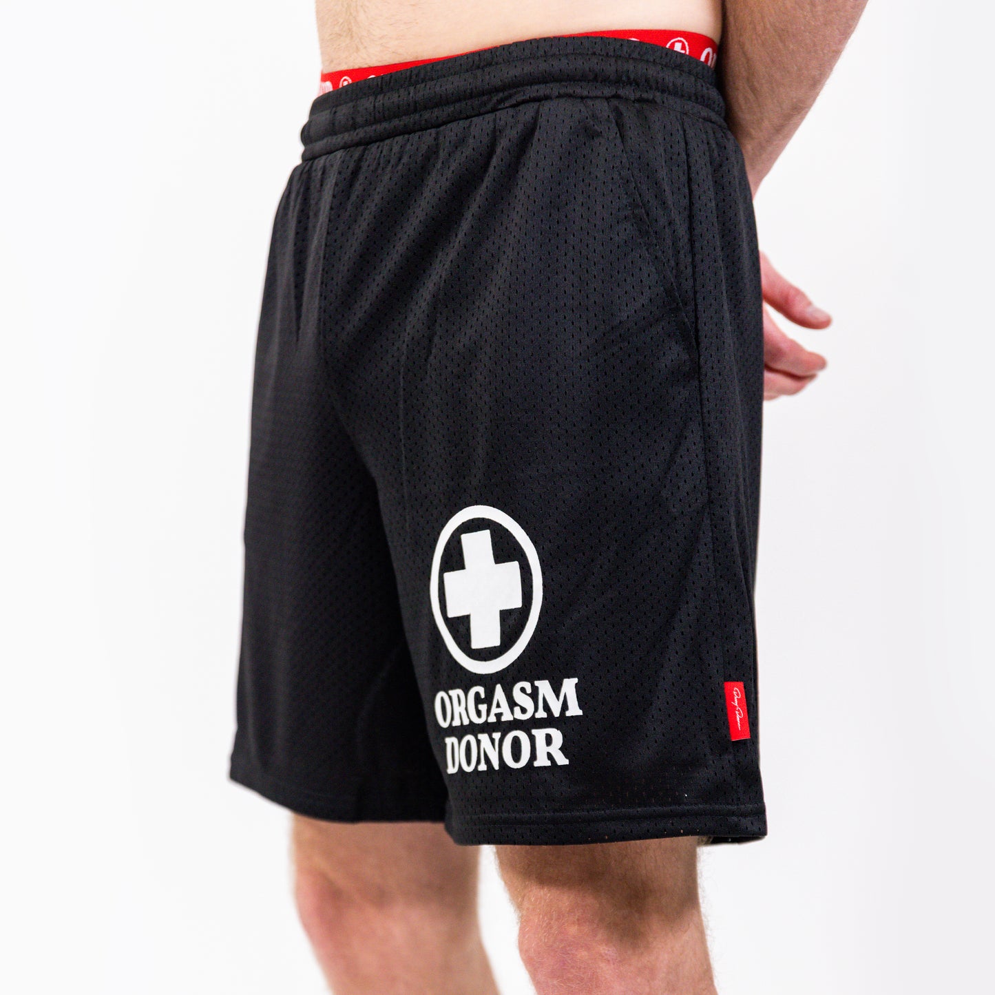 Orgasm Donor Black Mesh Shorts
