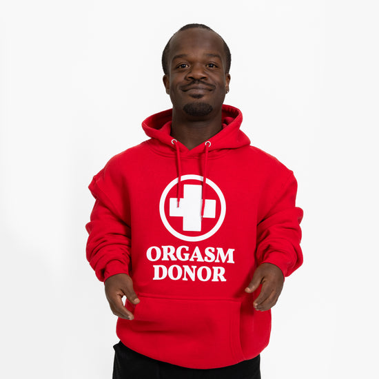 Orgasm Donor Red Hoodie