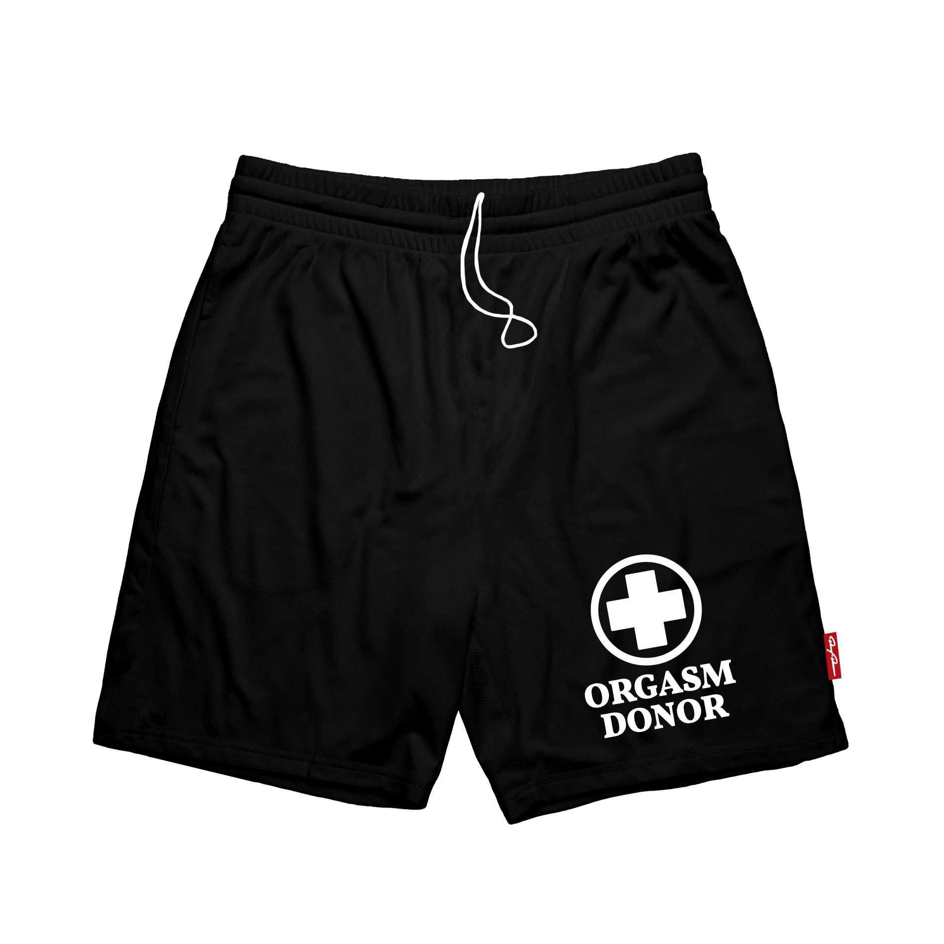 Orgasm Donor Black Mesh Shorts
