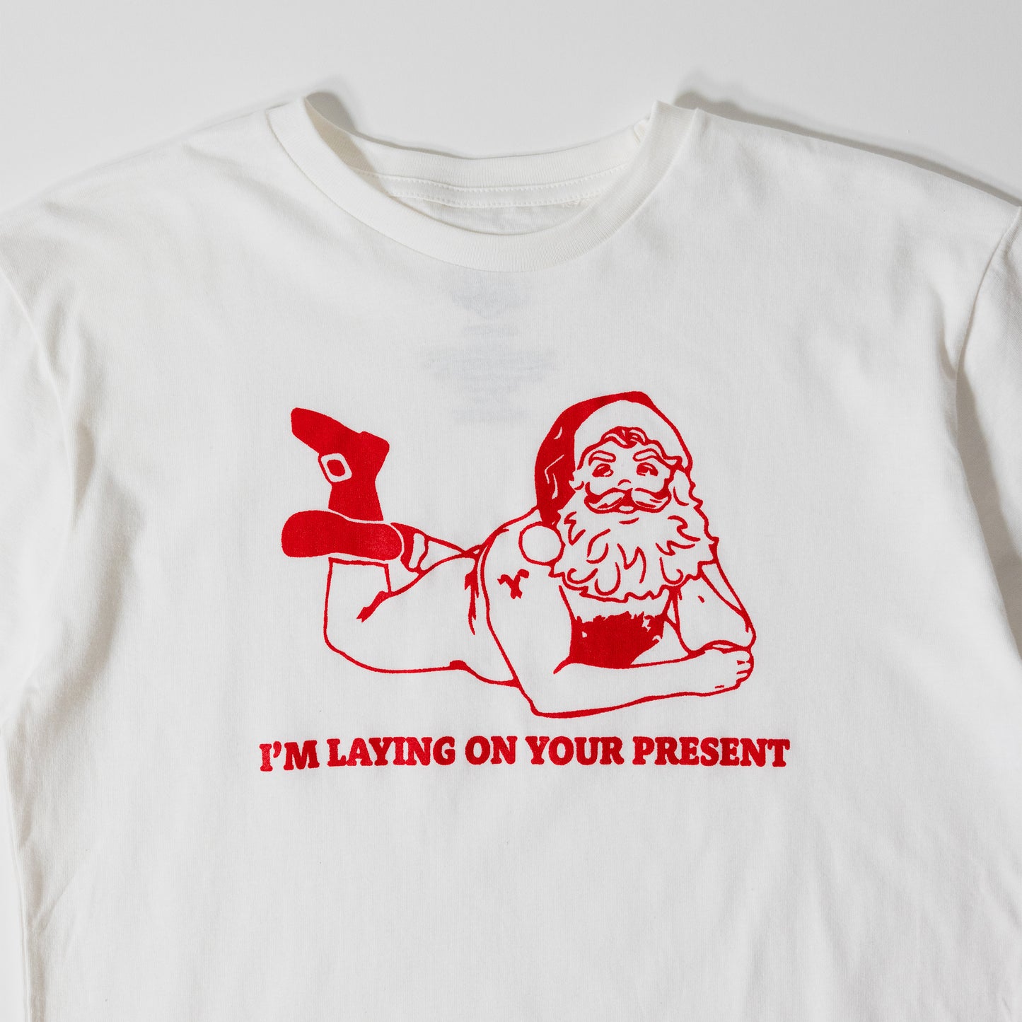 Load image into Gallery viewer, Laying On Your Present White Tee
