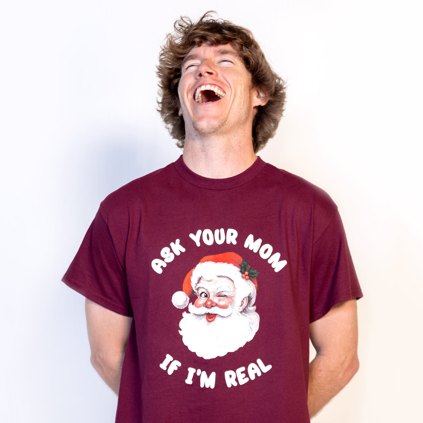 Ask Your Mom Maroon Tee