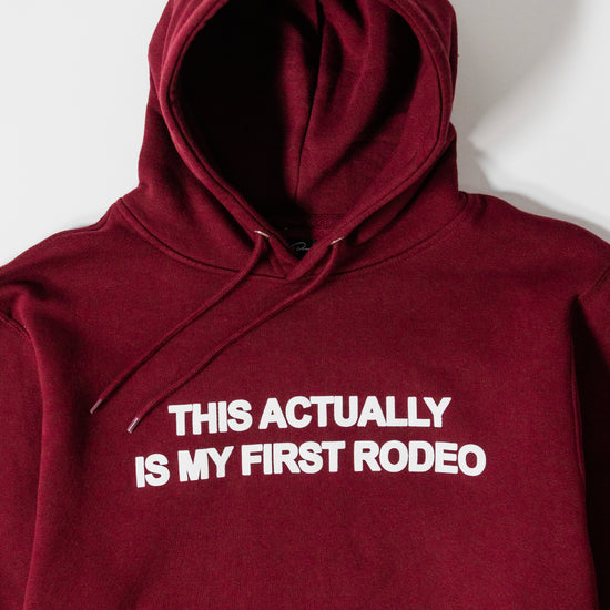 Load image into Gallery viewer, My First Rodeo Maroon Hoodie
