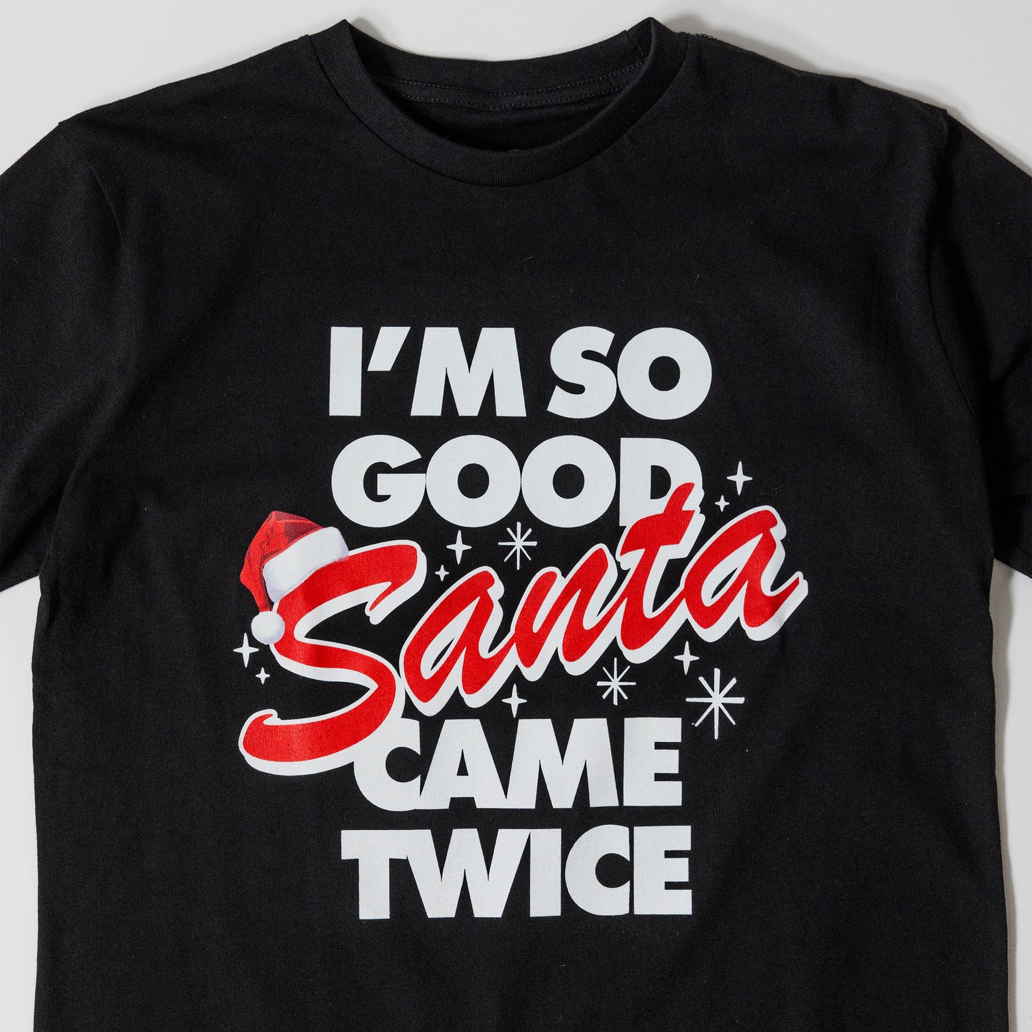 Santa Came Twice Black Tee