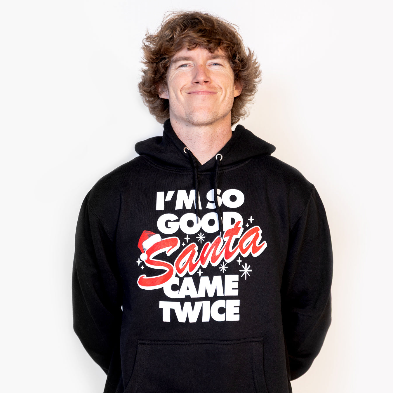 Santa Came Twice Black Hoodie