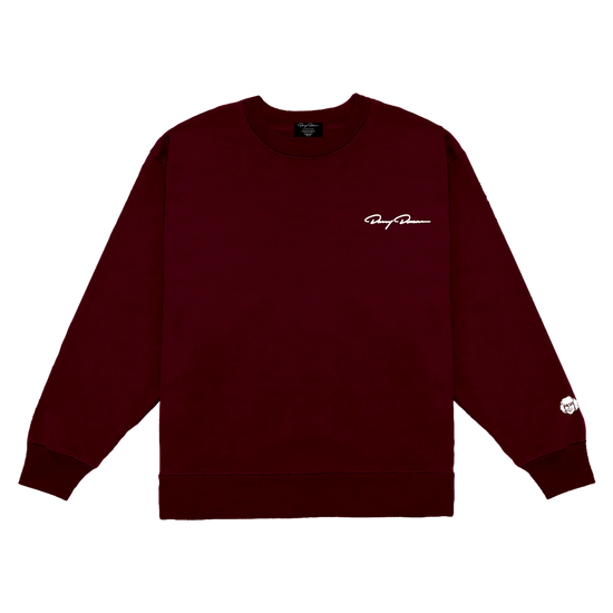 Signature Maroon Embroidered Crewneck