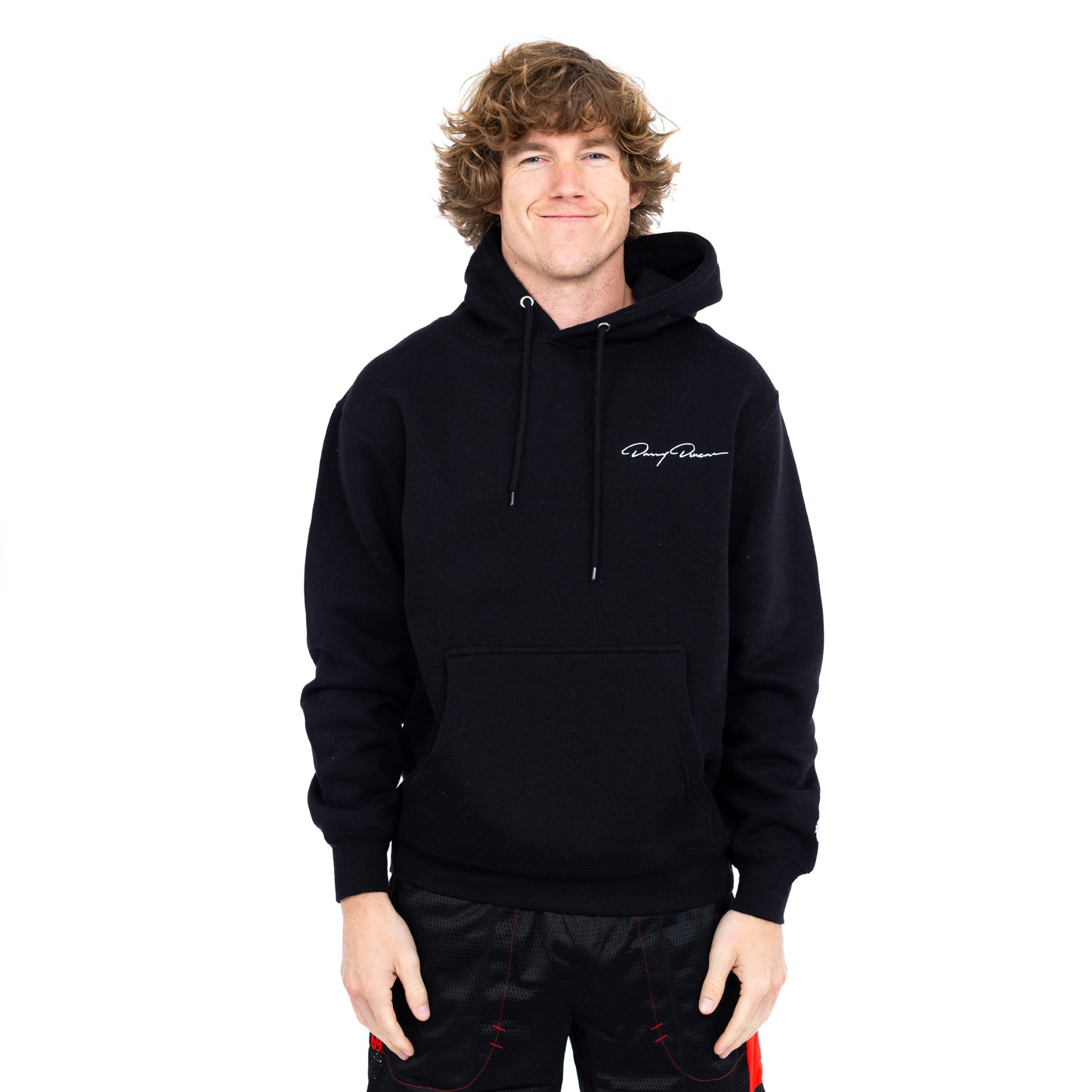 Signature Embroidered Black Hoodie