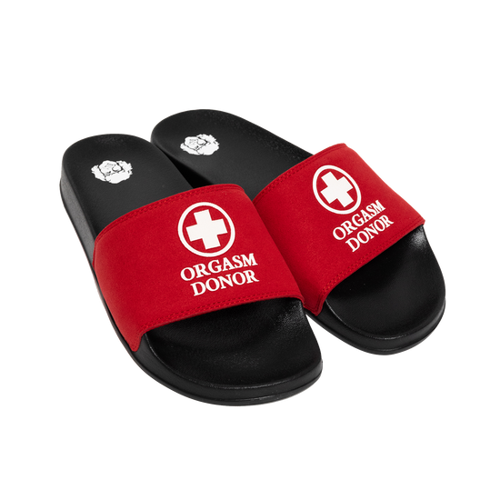 Orgasm Donor Black/Red Slides