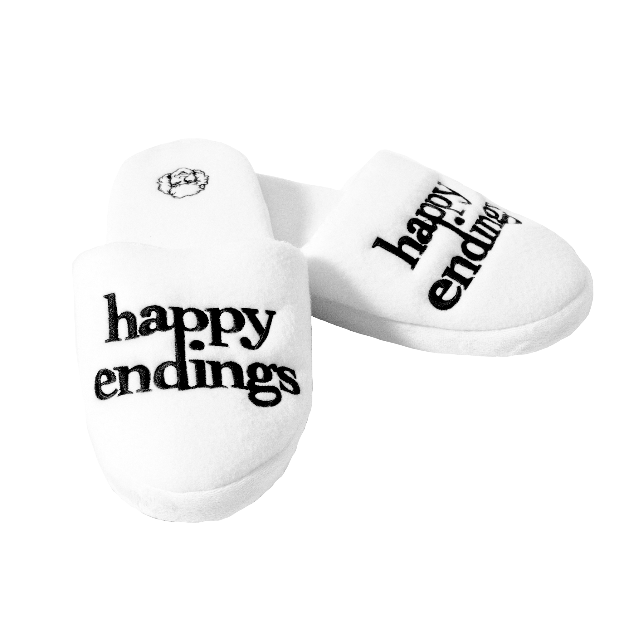 Happy Endings White Slippers