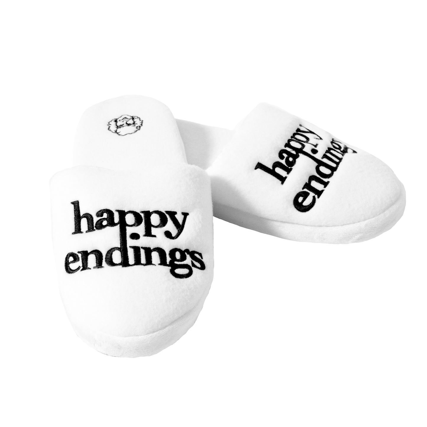 Happy Endings White Slippers