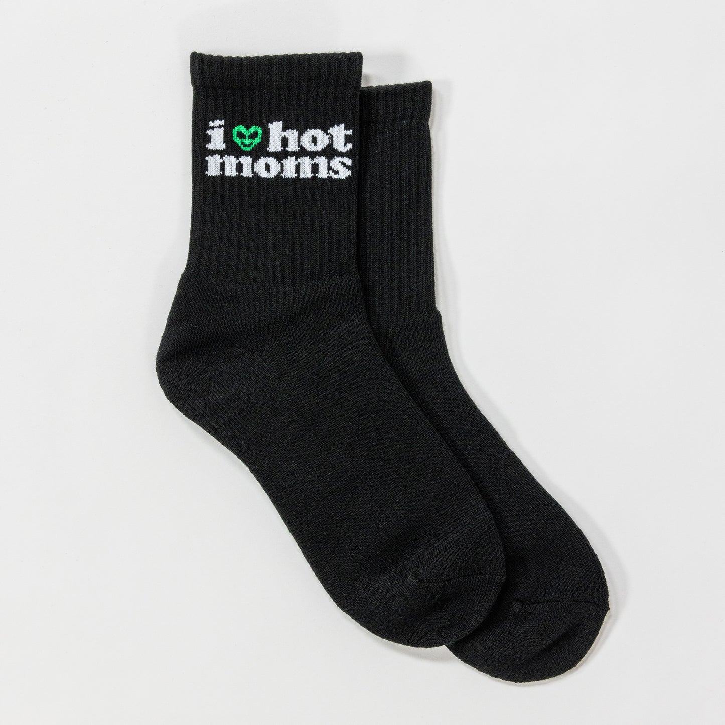 I Heart Hot Moms Alien Black Socks