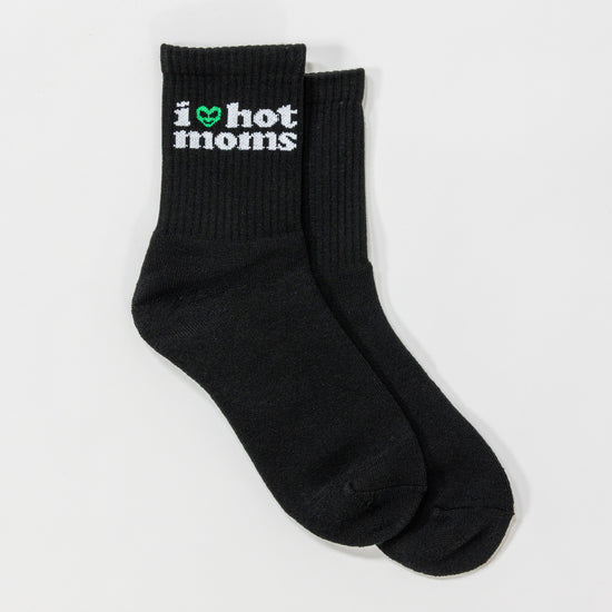 I Heart Hot Moms Alien Black Socks