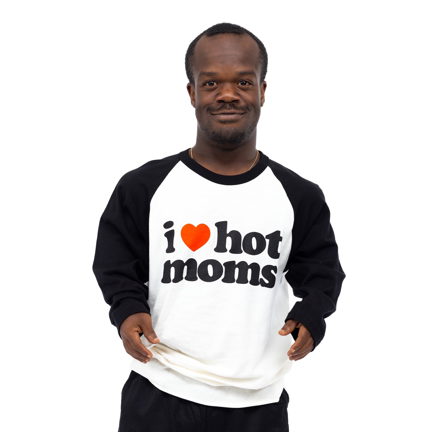 I Heart Hot Moms Vintage Baseball Tee