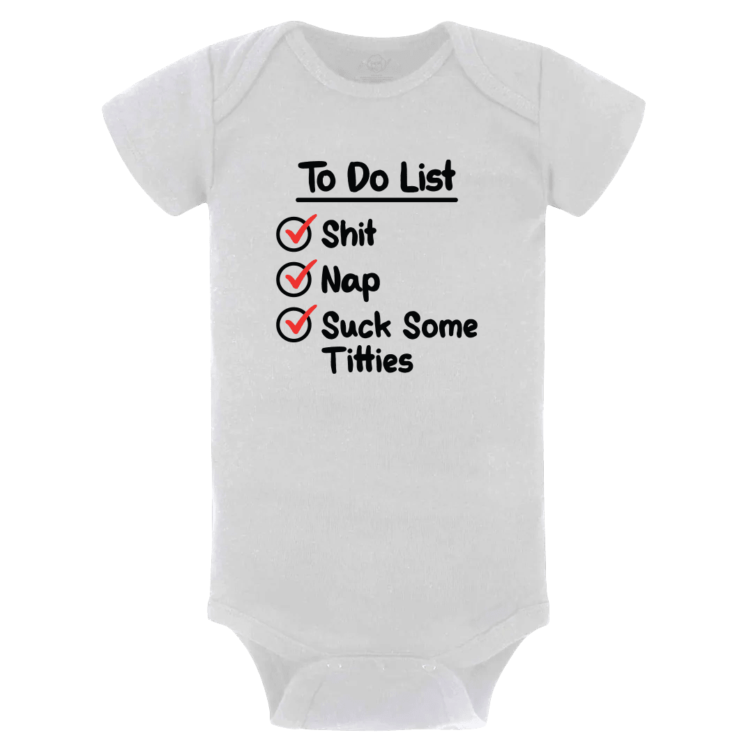 To Do List White Onesie - Danny Duncan