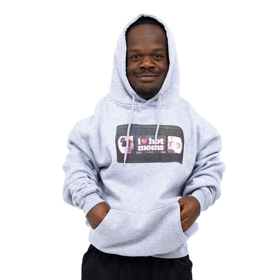 I Heart Hot Moms VHS Grey Hoodie
