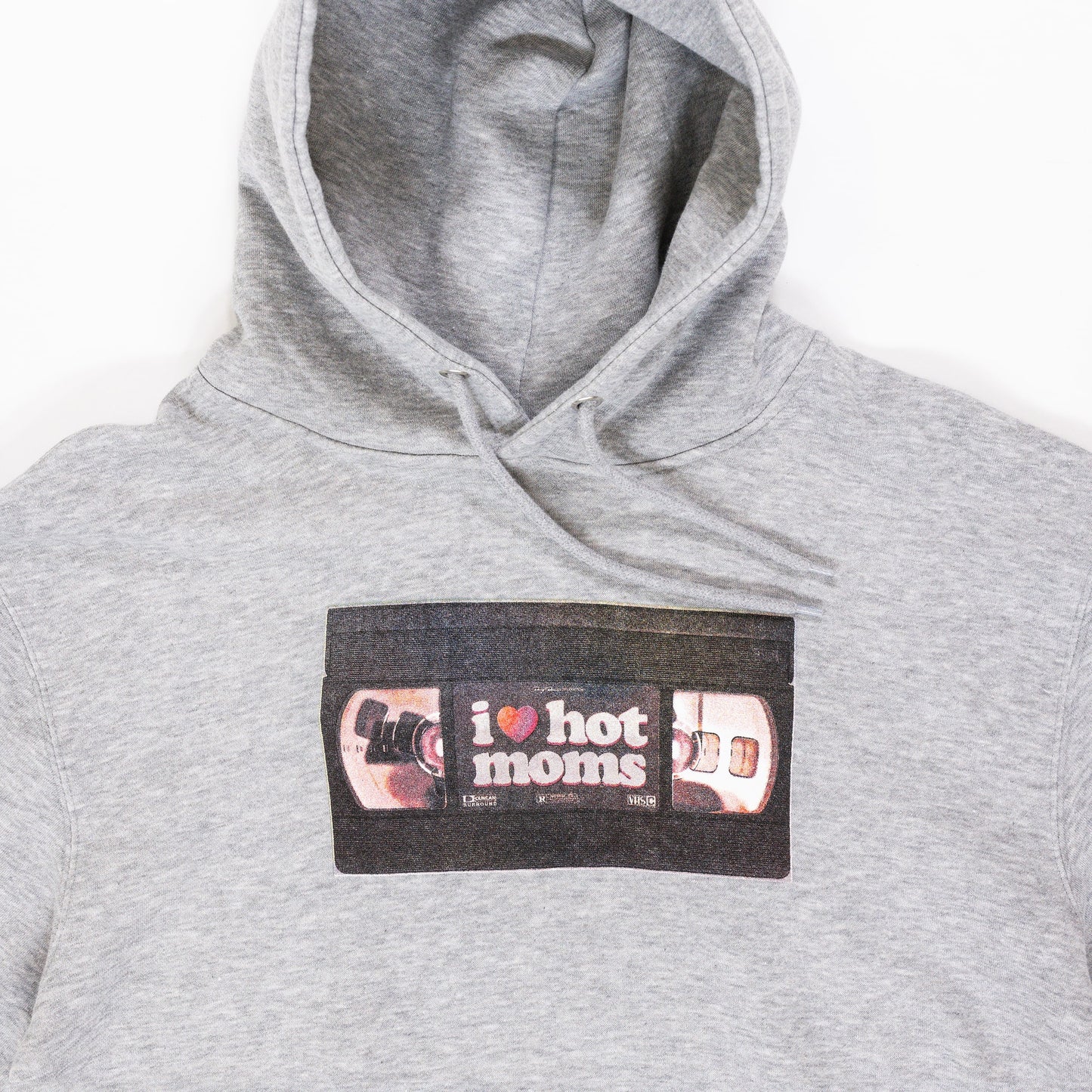 I Heart Hot Moms VHS Grey Hoodie