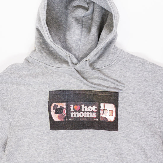 I Heart Hot Moms VHS Grey Hoodie