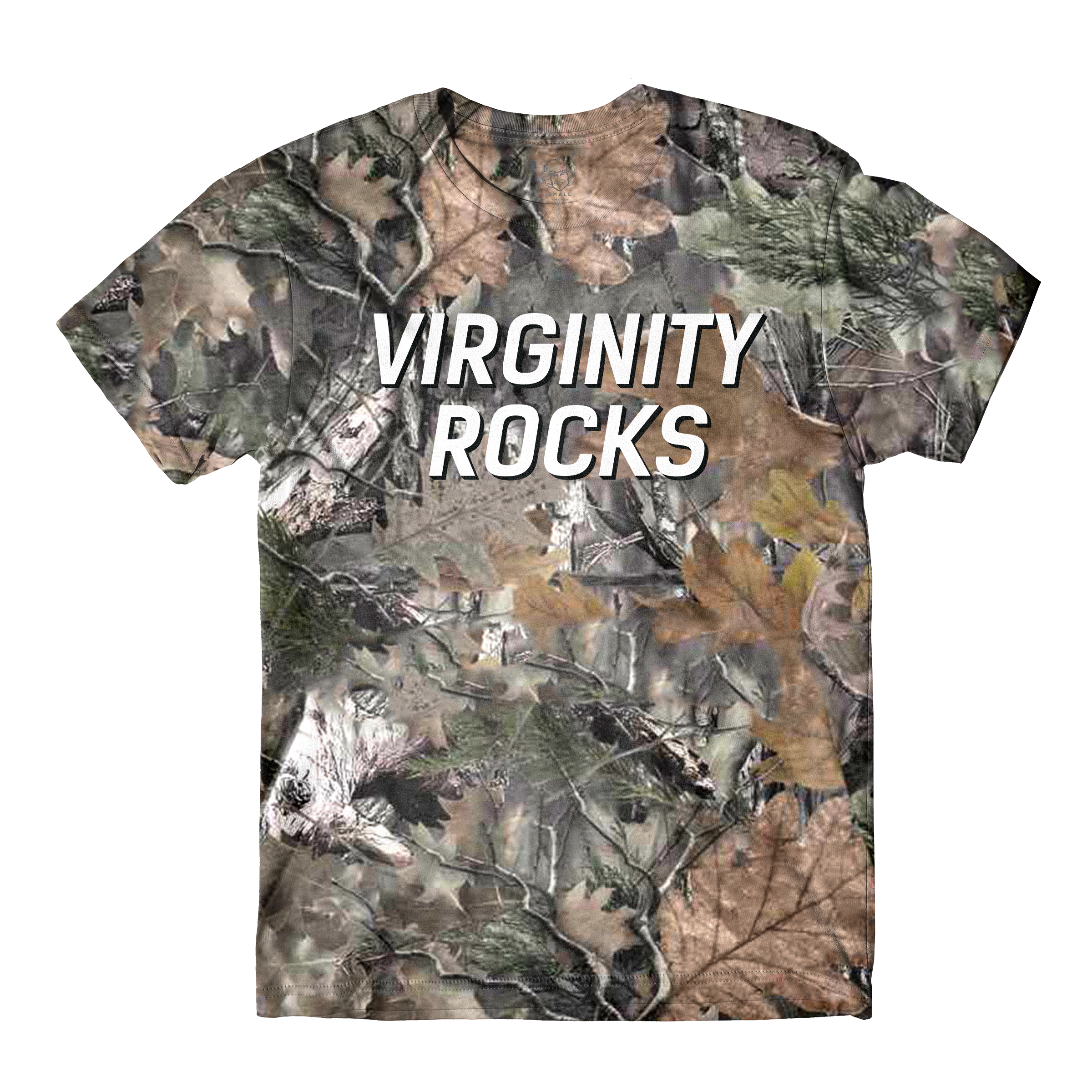 Virginity Rocks Camo Tee