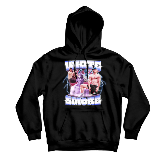 White Smoke Black Hoodie