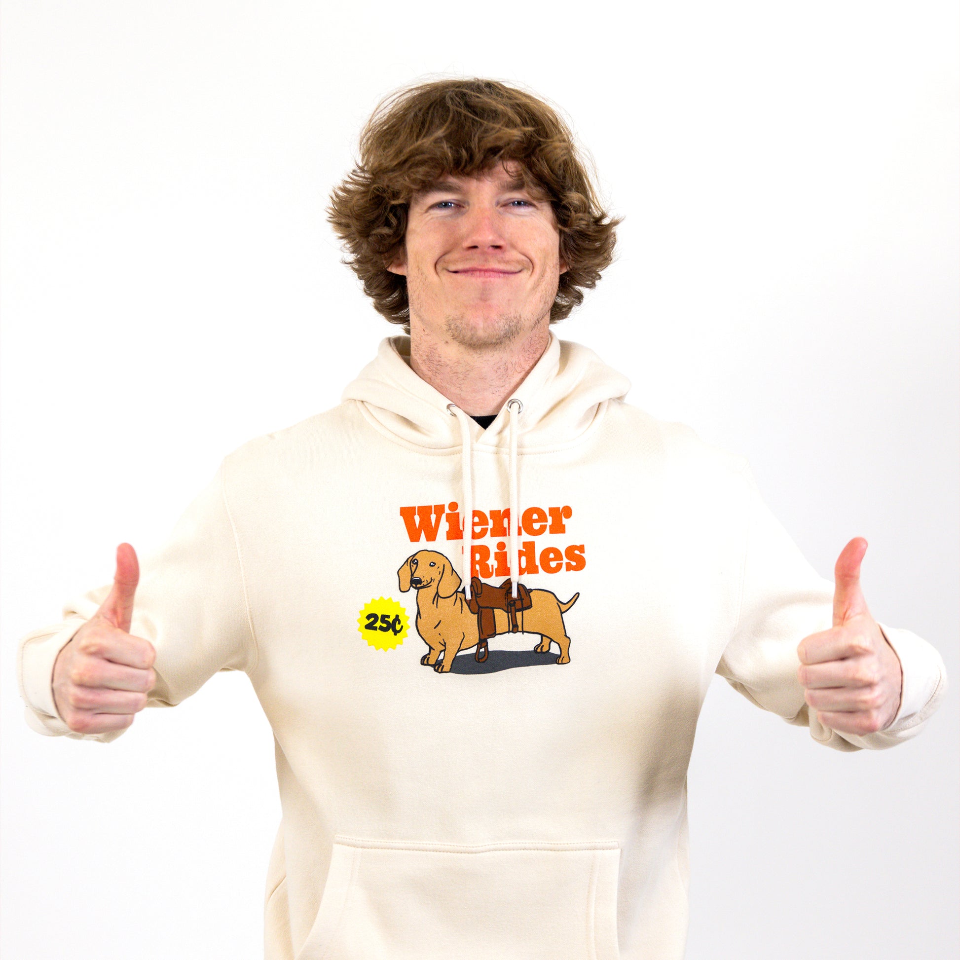 Wiener Rides Sand Hoodie