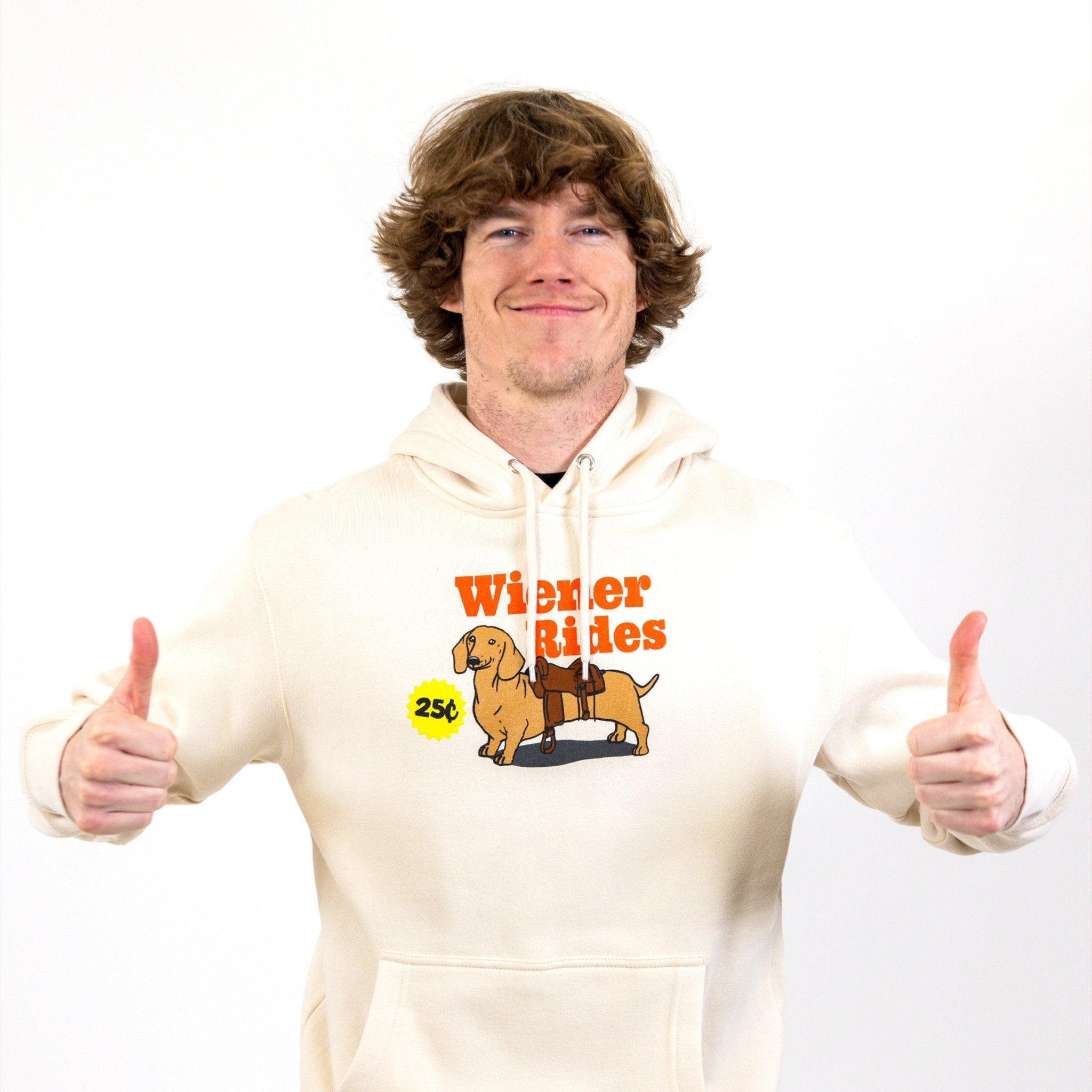 Wiener Rides Sand Hoodie – Danny Duncan