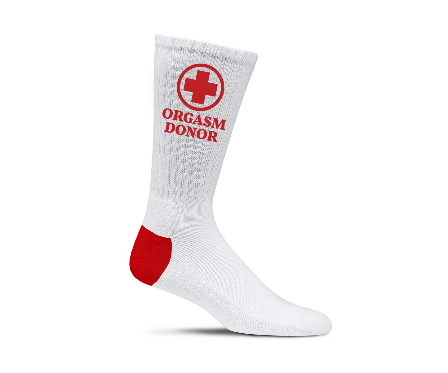 Orgasm Donor White Socks