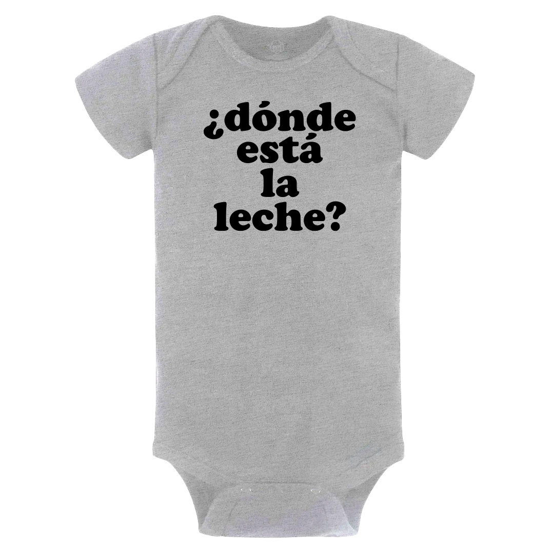 Donde Esta La Leche Grey Onesie