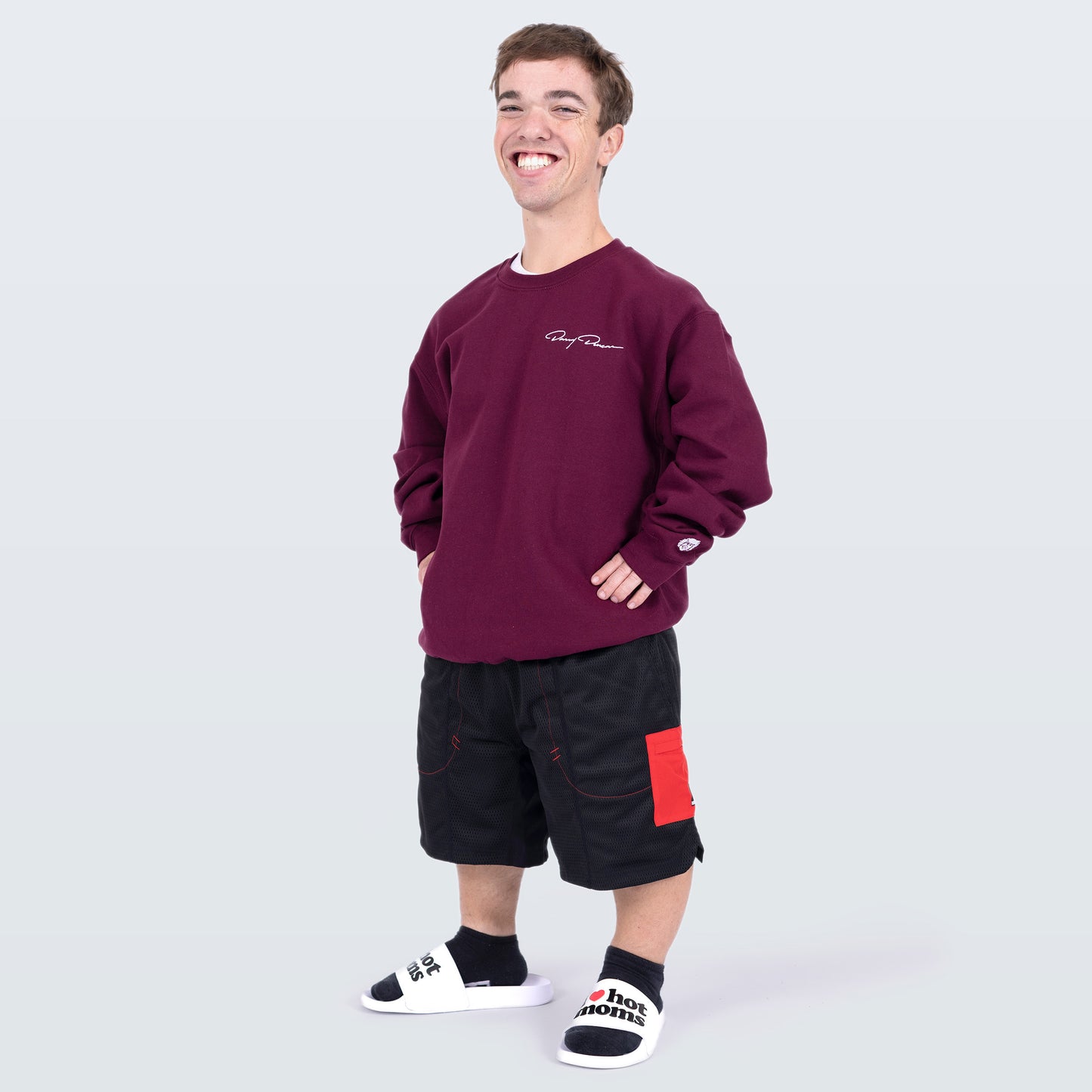 Signature Maroon Embroidered Crewneck