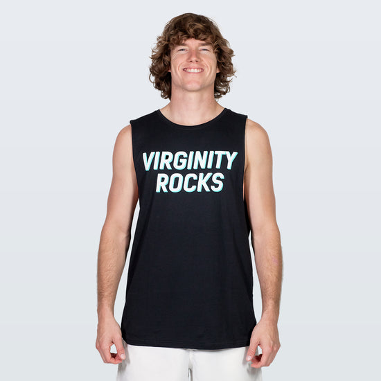 Virginity Rocks Black Sleeveless Tank