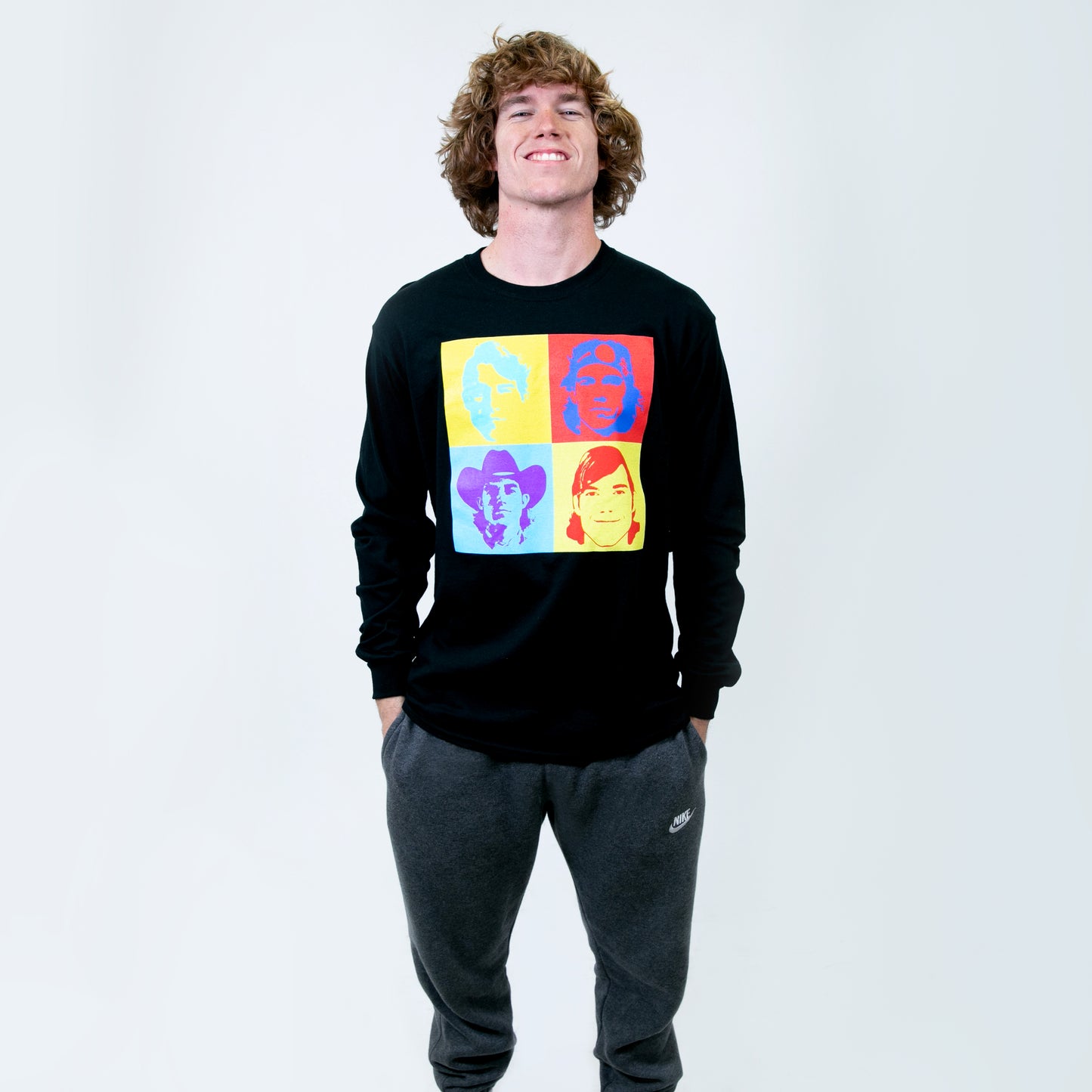 4 Faces Black Long Sleeve
