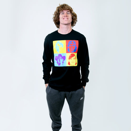 4 Faces Black Long Sleeve