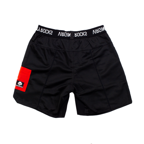 Load image into Gallery viewer, Virginity Rocks Black Training Mesh Shorts
