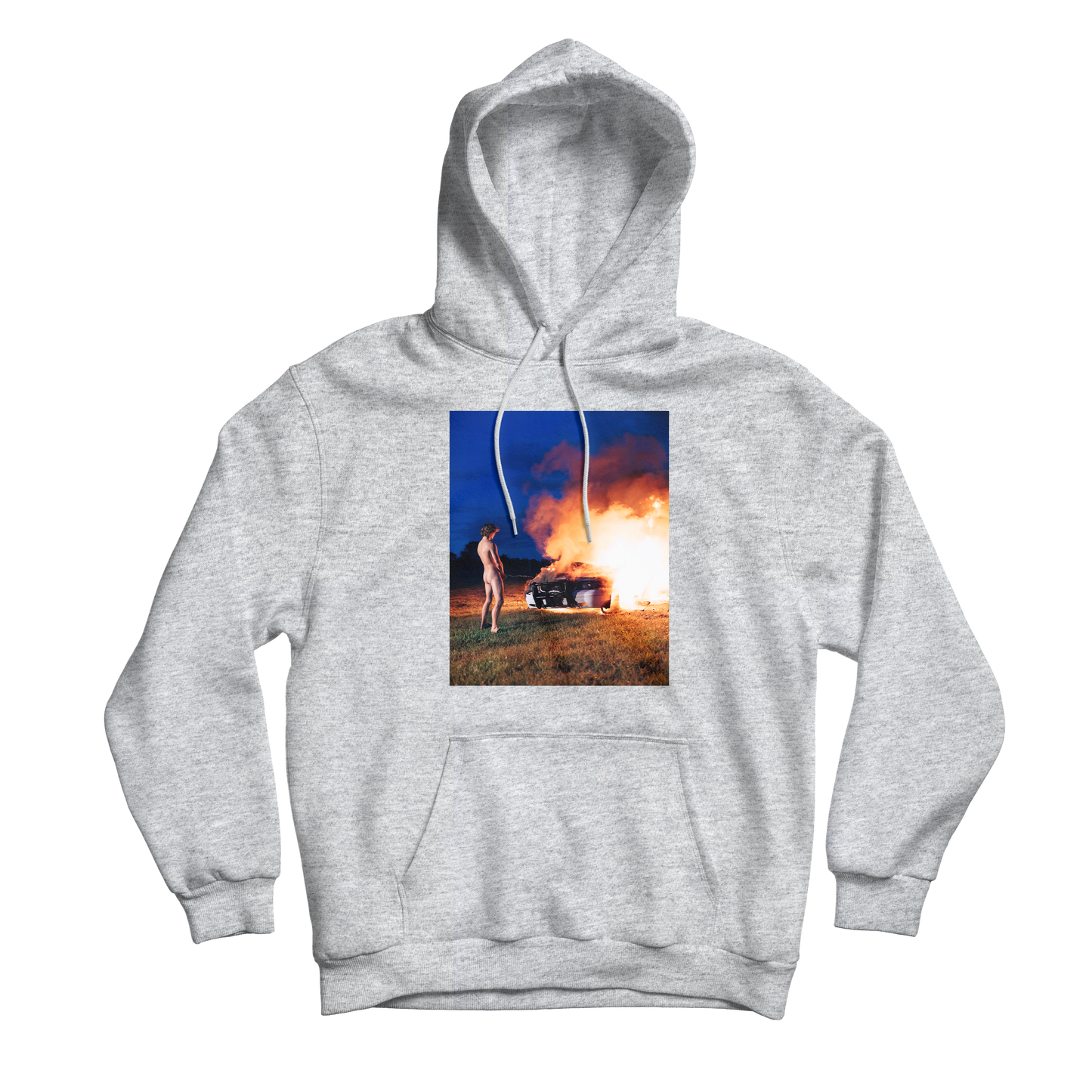 Burning Car Grey Hoodie
