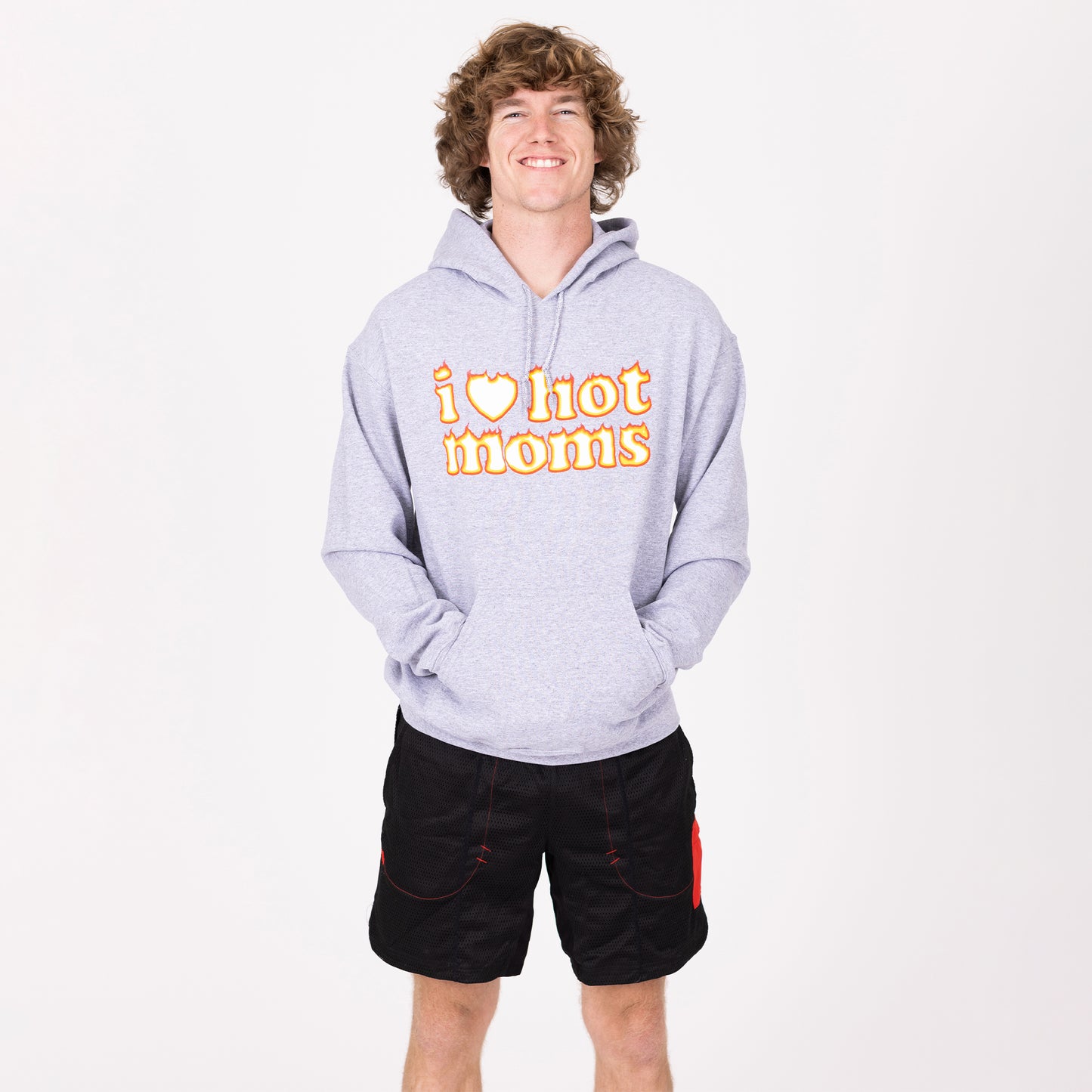 Load image into Gallery viewer, I Heart Hot Moms Flame Grey Hoodie
