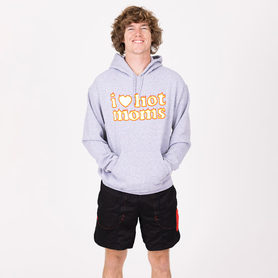 Load image into Gallery viewer, I Heart Hot Moms Flame Grey Hoodie
