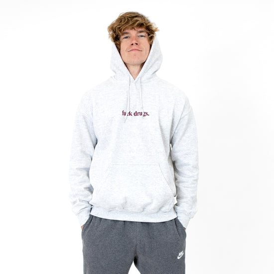 Fuck Drugs Heather Grey Hoodie