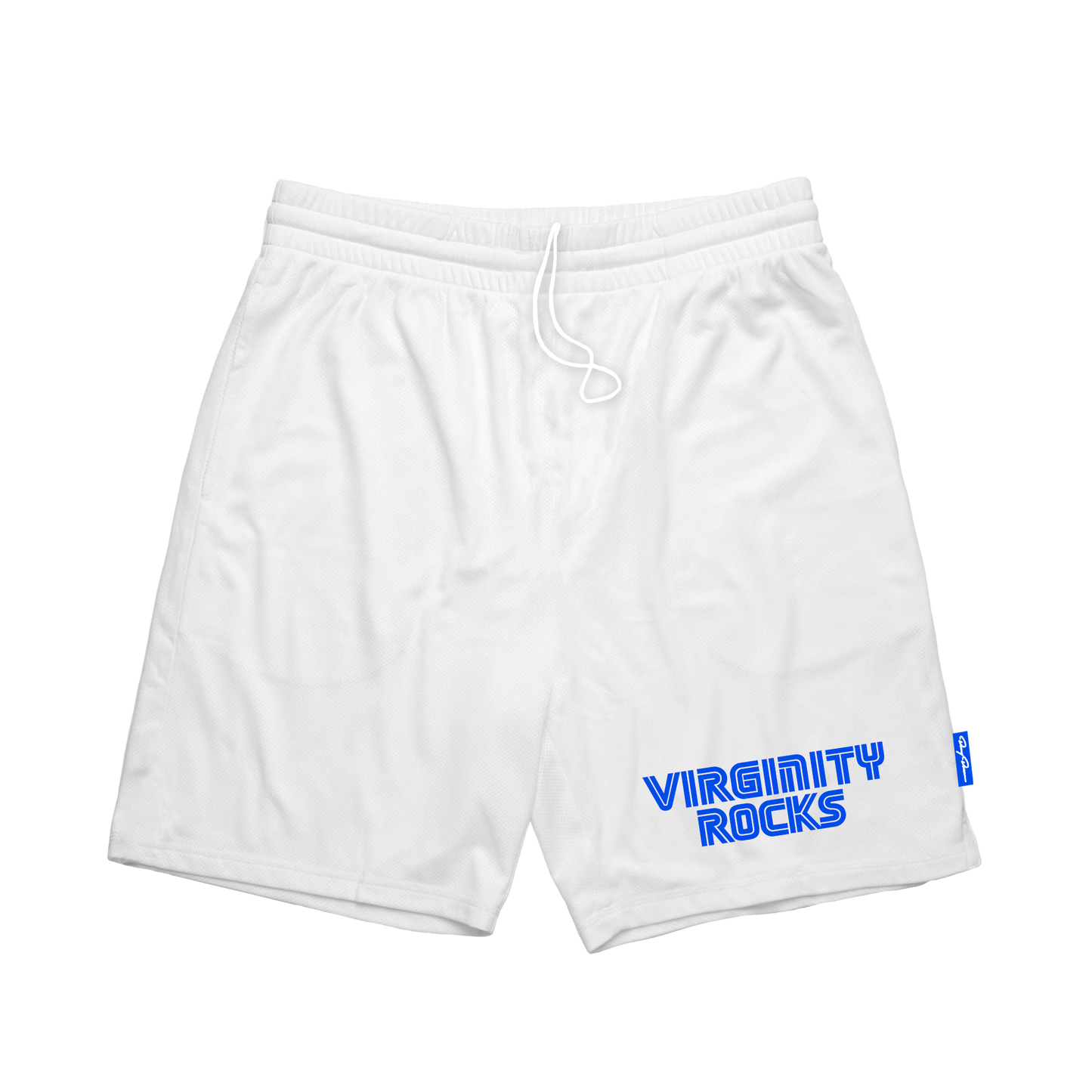 Virginity Rocks Game White Mesh Shorts